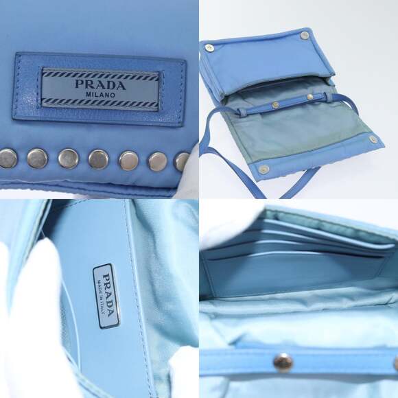 PRADA Shoulder Bag Nylon Blue - Picture 11 of 12